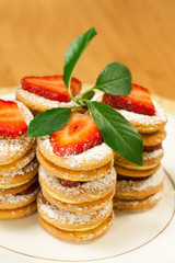 Tasty  dessert with strawberry