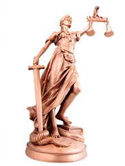 Lady of Justice on white background