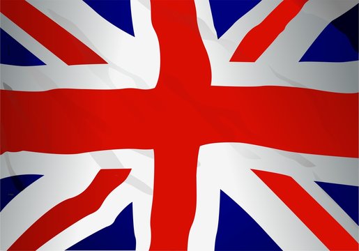 The UK flag, flapping with wave