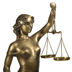 Lady of Justice on white background