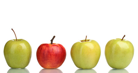 juicy sweet apples isolated on white