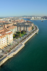 Naklejka premium View from bridge of Bizkaia, Portugalete, Bizkaia, Spain