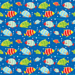 Seamless fishes pattern