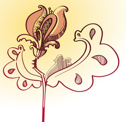 фантастический графический цветок