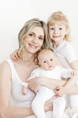 portrait of mother with her daughters