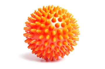 Prickly massage ball on white