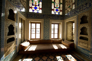 Turkey Sultan room details inside Topkapi Palace, Istanbul