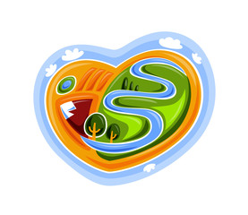 Obraz premium Green world: heart-shaped miniature earth