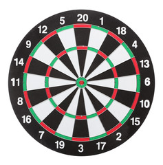 Dartboard bull&acute;s eye. Isolated on white background