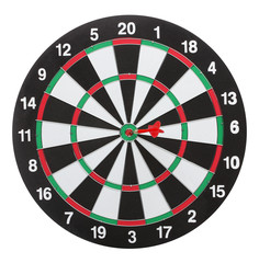 Dartboard bull&acute;s eye. Isolated on white background
