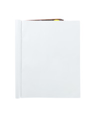Blank folded magazine isolated on white background