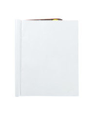 Blank folded magazine isolated on white background