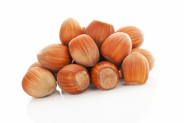 Hazelnuts pile.