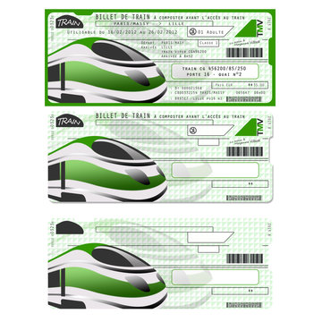 Billets de train factices template Illustration Stock | Adobe Stock