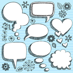 Speech Bubbles Sketchy Doodle Set