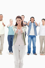 Fototapeta premium People with their thumbs-up