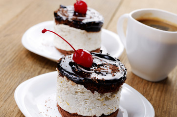 Cake and coffee cup