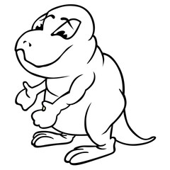 Brontosaurus - Black and White Cartoon Illustration