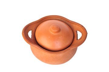 Clay pot isolated on white background