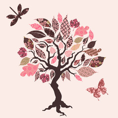 Vector tree with patch leaves