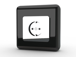Button Steckdose schwarz