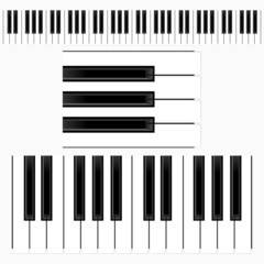 Fototapeta premium Piano keys representation with different size keyboards