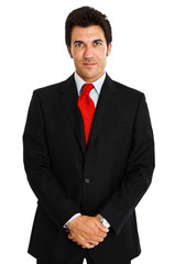 Handsome businessman isolated on white