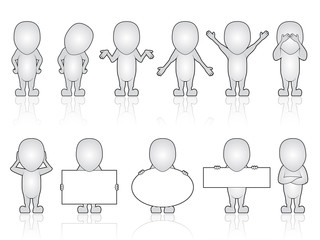 Series of Generic Human Characters in various poses