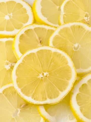Papier Peint photo Tranches de fruits citron tranché