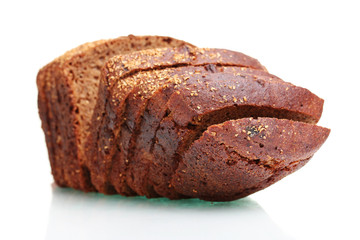 delicious sliced ​​rye bread isolated on white