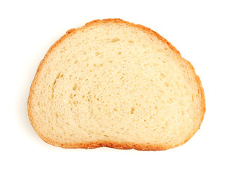 one slice of wheat bread isolated on white