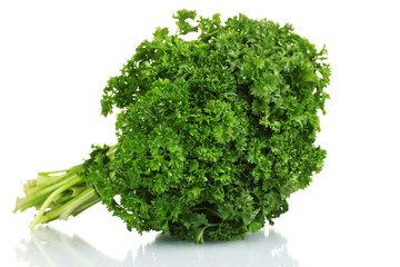 fresh bunch of parsley isolated on white