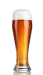beer in a glass isolated on white