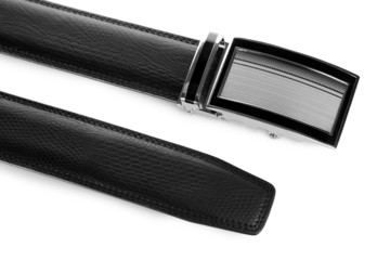 men's leather belt isolated on white