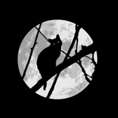 Cat under the Moon