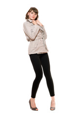 Fototapeta premium Pretty young woman wearing a coat