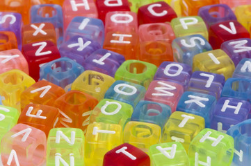 Colorful cubes with letters