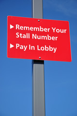 Remember your stall number