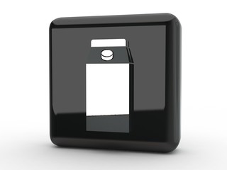 Button Milchtüte schwarz