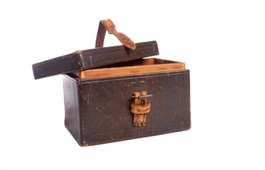 antique leather brown box