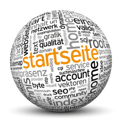 Startseite, Home, Kugel, 3D, wordcloud, tagcloud, SEO, Webdesign