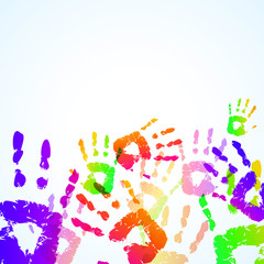 Colorful Hand Prints Background