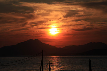 sunset on the Aegean Sea