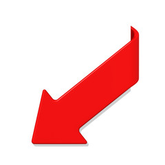 Red arrow isolated on white
