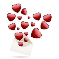 Envelope with hearts