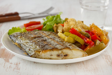 fried swordfish with vegetables