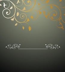 Floral gold  branch with place for your text