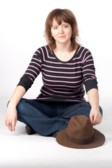 Fototapeta premium woman, portrait, studio, emotion
