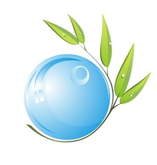 Bamboo nature background with drop. Vector