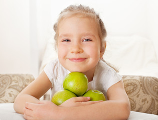 Child with apples